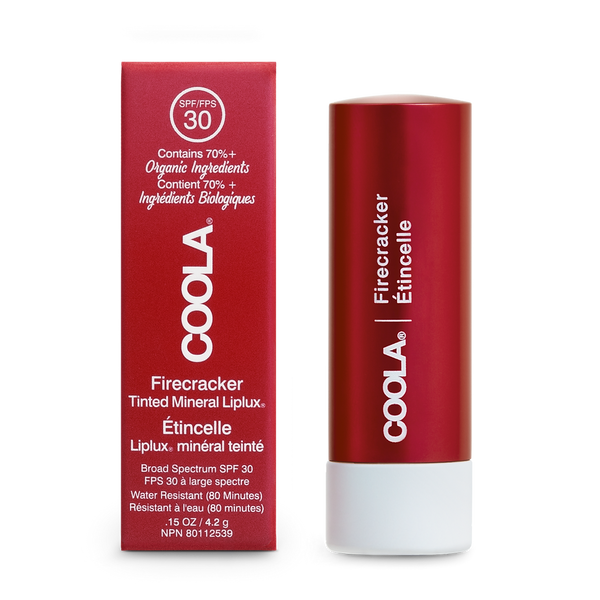 COOLA Liplux Tinted Lip Balm Zinc Oxide Sunscreen - Firecracker