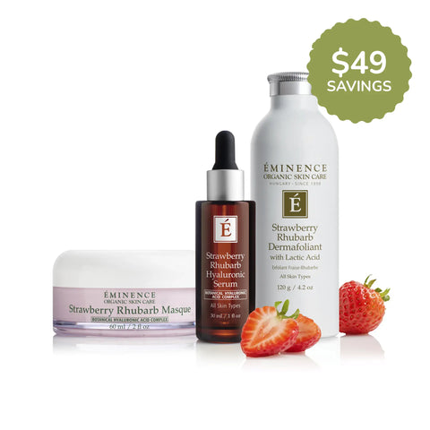 Eminence Organics Strawberry Rhubarb Hyaluronic Classic Collection Bundle