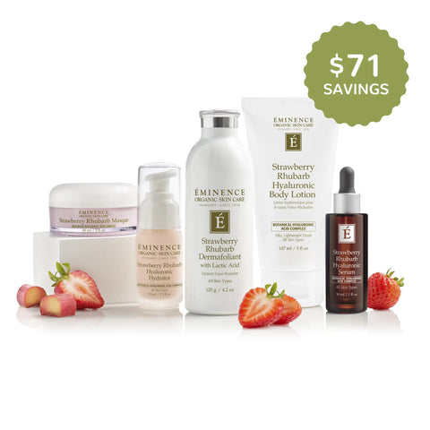 Eminence Organics Strawberry Rhubarb Hyaluronic Collection Bundle