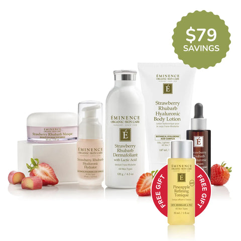 Eminence Organics Strawberry Rhubarb Hyaluronic Collection Bundle