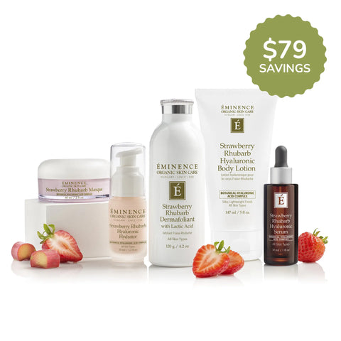 Eminence Organics Strawberry Rhubarb Hyaluronic Collection Bundle