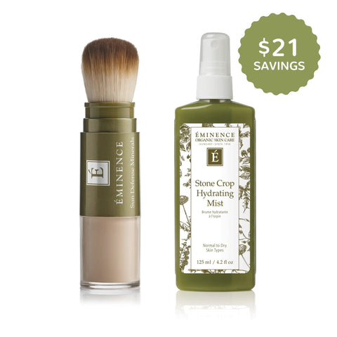 Eminence Organics Sun Defense Minerals Light + Stone Crop Hydrating Mist Bundle