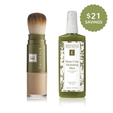 Eminence Organics Sun Defense Minerals Medium + Stone Crop Hydrating Mist Bundle