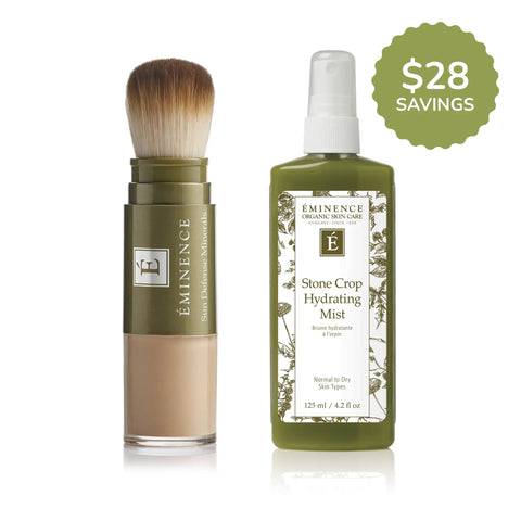 Eminence Organics Sun Defense Minerals Medium + Stone Crop Hydrating Mist Bundle