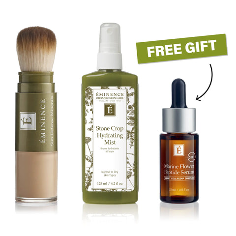 Eminence Organics Sun Defense Minerals Medium + Stone Crop Hydrating Mist Bundle