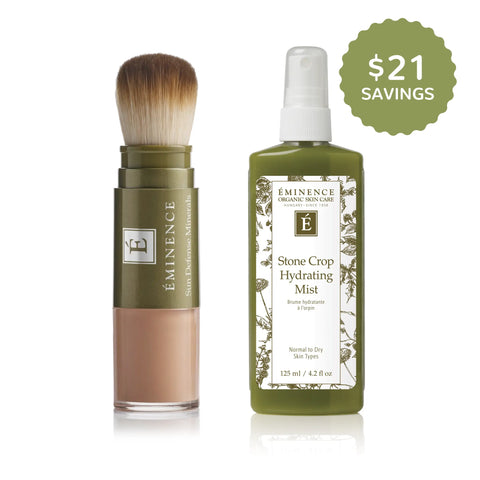 Eminence Organics Sun Defense Minerals Tan + Stone Crop Hydrating Mist Bundle