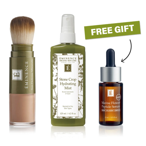 Eminence Organics Sun Defense Minerals Tan + Stone Crop Hydrating Mist Bundle
