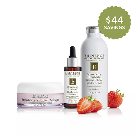 Eminence Organics Strawberry Rhubarb Hyaluronic Classic Collection Bundle