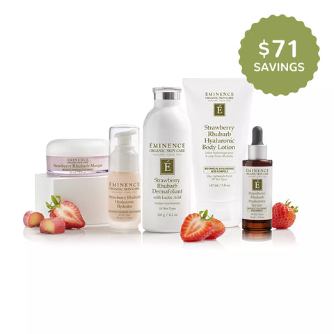 Eminence Organics Strawberry Rhubarb Hyaluronic Collection Bundle