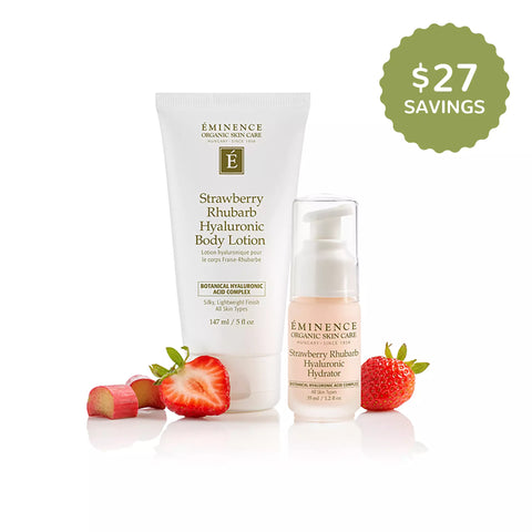 Eminence Organics Strawberry Rhubarb Hyaluronic Duo Collection Bundle